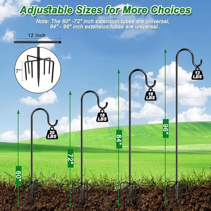 Heavy-Duty Shepherd's Hooks 2-Pack, 72" Garden