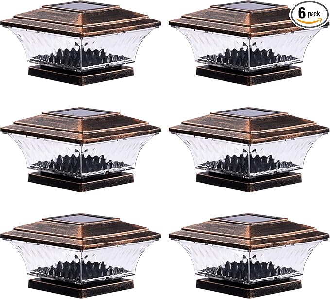 Warm White Solar Fence Post Caps, Fence LED