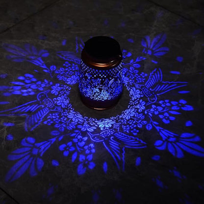 Hummingbird Solar Colorful Lanterns Outdoor Waterproof Hanging, Automatic Color Changing Light, Metal Decor Lanterns for Garden Patio Yard Lawn Backyard, Gifts for Women Mom Grandma