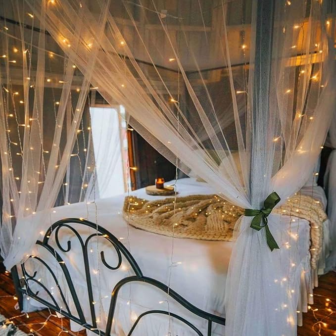 Outdoor String Lights, 8ft Warm White Waterproof LED