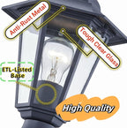 Black Lamp Post Light with Planter, Solar Outdoor