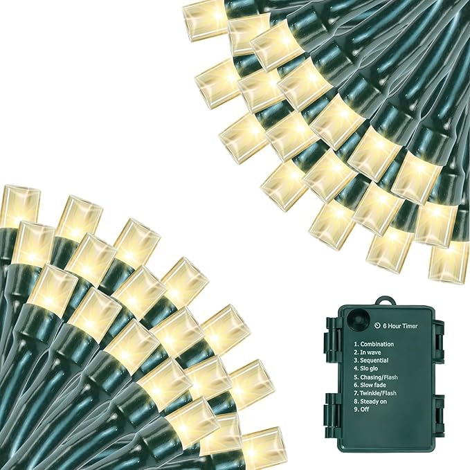 Christmas Fairy Lights, 33ft 100 LED Battery Twinkle Lights
