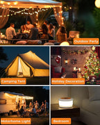 8ft RGB String Lights for Patio, Waterproof LED
