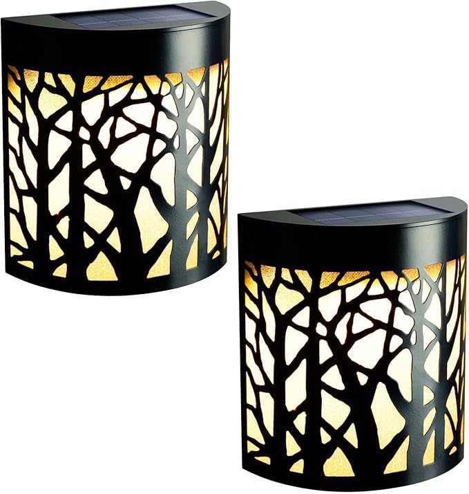 2-Pack Warm White Solar Deck Lights, Outdoor LED