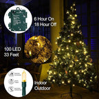 Christmas Backyard String Lights, 33ft 100 LED Waterproof
