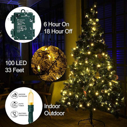 Christmas Backyard String Lights, 33ft 100 LED Waterproof