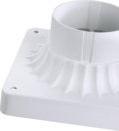 Outdoor Post Light Mounting Base 2 Pack,Cast Aluminum Pier Mount Base Adapter for Deck Porch Garden in Matter White Finish 5.6" W*5.6" L