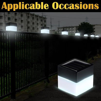 16 Pack Solar Fence Post Cap Lights 2In x 2In (5cm x 5cm) Solar Post Cap Fence Lights for Garden, Gazebos, Street Wall