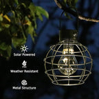 Courtyard Solar Hanging Lanterns 2-Pack, Elegant Porch Decor
