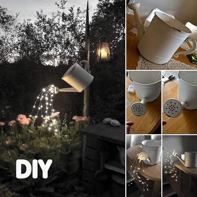Solar Watering Can Fairy Lights, 180 LED