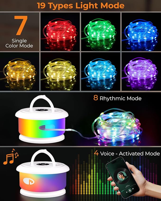 8ft RGB Outdoor Edison String Lights, Weatherproof