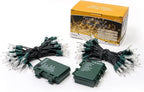 2-Pack Christmas String Lights, 16ft 50 LED Waterproof Twinkle Lights