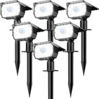 Solar Motion Sensor Landscape Spotlights 6-Pack, LED