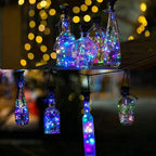 8-Pack 20 LED Wine Bottle Fairy Lights, Solar Cork