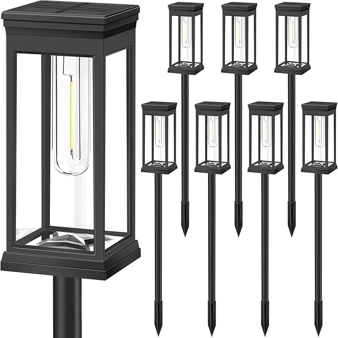 Solar Pathway Lights, Waterproof LED Driveway Lights