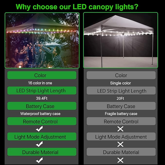Remote Control Rope Lights, 4ft Color-Changing LED