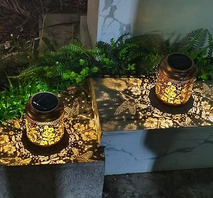 Hummingbird Solar Lanterns Outdoor Waterproof Hanging,Garden Decor Metal Watering can Lights,Solar Lights Hummingbird Gifts for Women Mom Decorative Lanterns for Patio,Lawn,Porch,Pathway,Garden Deco