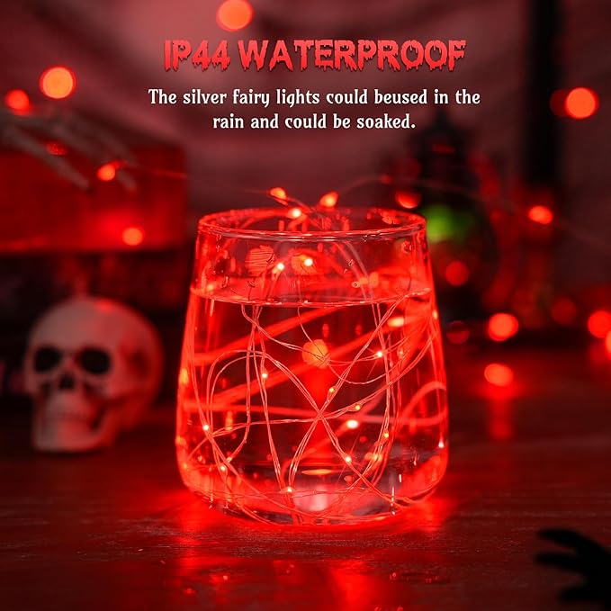 Christmas Fairy Lights 4-Pack, 1ft 50 LED Battery Twinkle Lights