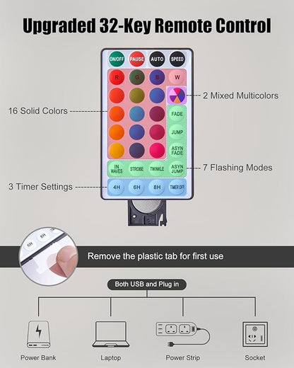 RGB Backyard String Lights, 33ft Weatherproof LED