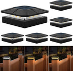 6-Pack Bright Solar Post Cap Lights for Deck, LED