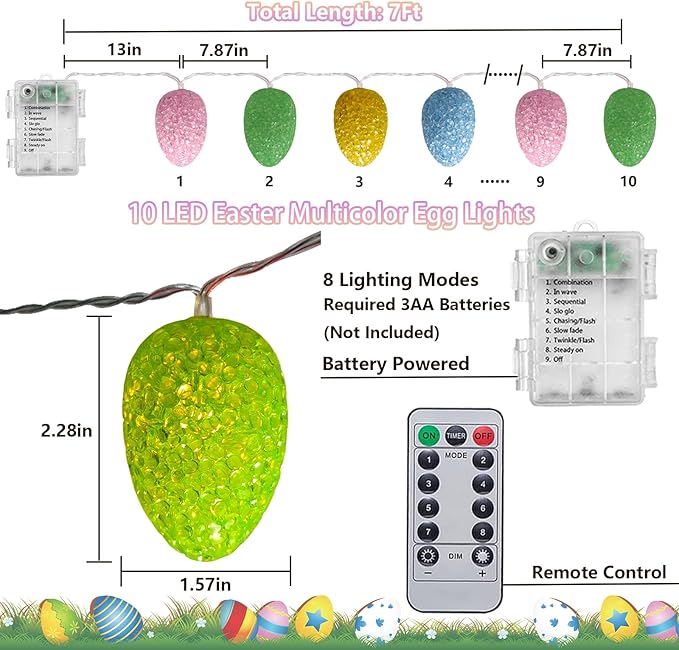 Outdoor String Lights, 7ft Waterproof LED