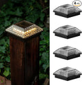 4-Pack Warm White Yard Post Cap Lights, Solar LED