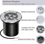 Solar Ground Disk Lights, Cool White Waterproof LED