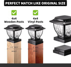 Warm White Solar Fence Post Caps 4-Pack, Fence LED
