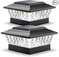 2-Pack Solar Post Cap Lights, 4-Mode Cool White Waterproof
