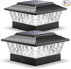 2-Pack Solar Post Cap Lights, 4-Mode Cool White Waterproof
