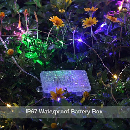 MUMUXI 4 Pack 33ft Remote Control Battery Operated Fairy String Lights with Timer, 100 LED Twinkle LEDs, Color Changing Outdoor Waterproof Firefly Lights, Multicolor, [Set of 4]