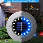 8-Pack Solar Ground Disk Lights, Blue Waterproof LED