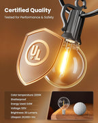 LED Patio String Lights, Waterproof Outdoor