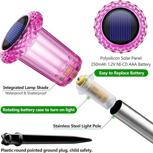 10-Pack Solar Path Lights, Outdoor Garden LED