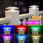 RGB Solar Fence Post Caps 12-Pack, Fence LED