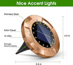 8-Pack Solar Ground Disk Lights, White Waterproof LED