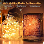 20-Pack 20 LED Christmas Twinkle Lights, 7ft Waterproof for Porch