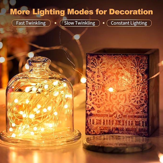 20-Pack Christmas String Lights, 7ft 20 LED Waterproof Twinkle Lights