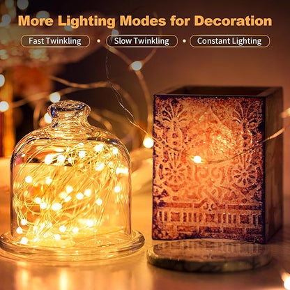20-Pack Christmas String Lights, 7ft 20 LED Waterproof Twinkle Lights