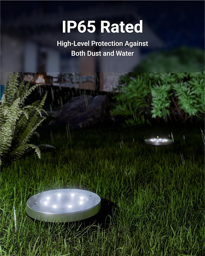 12-Pack Solar Pathway Lights, Waterproof LED Walkway Lights