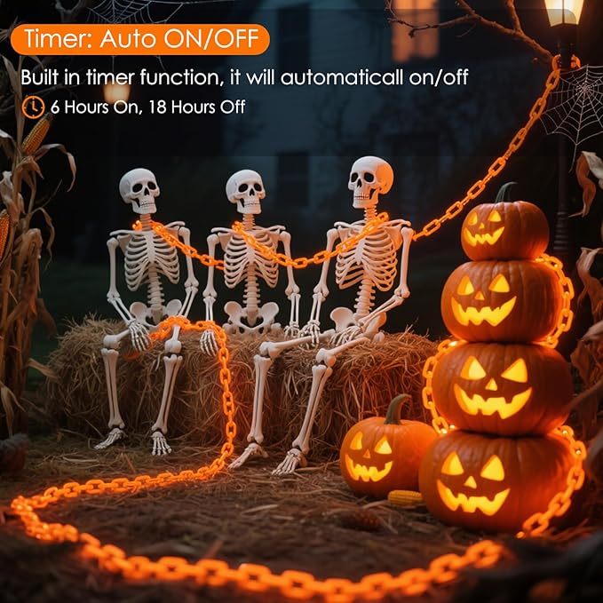 LED Halloween Fairy Lights, Battery Timer
