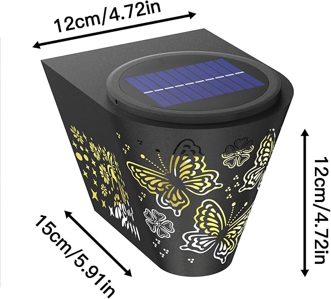 2-Pack Warm White Solar Patio Lights, Outdoor LED