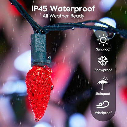 Christmas Backyard String Lights 2-Pack, 20ft 6 LED Waterproof