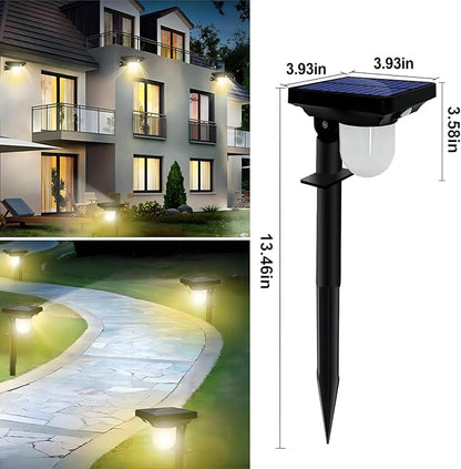 S NMT Solar Landscape Spotlight, 4 Pack IP65 Waterproof Outdoor Garden Solar Powered Pathway Light Motion Sensor Path Lighting for Yard, Patio, Pathway
