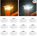 White Fence Post Cap Lights, Solar LED