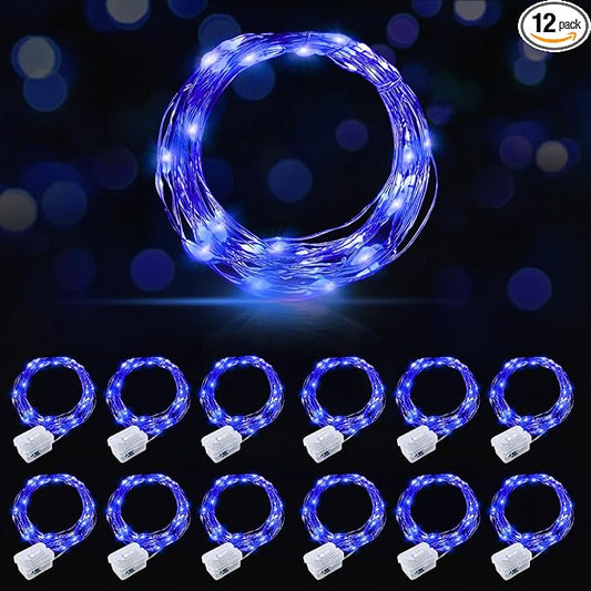 12-Pack 20 LED Christmas Twinkle Lights, Waterproof for Porch