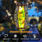 Metal Hummingbird Solar Lanterns for Backyard, Waterproof LED
