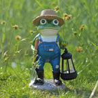 11" Solar Frog Garden Statue Light, Outdoor Decor