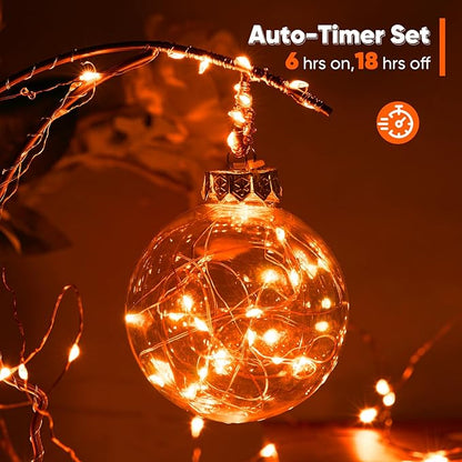 Christmas Yard String Lights 2-Pack, 8ft Waterproof