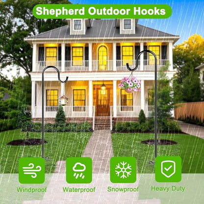 48" Garden Shepherd Hooks, Iron Plant Hangers